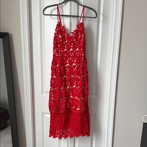 Elegant Red Lace Dress